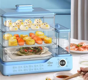 24L Smart Reservation Independent Water tank High temperature Disinfection Separable Steamer Tray Multifunction Electric Steamer