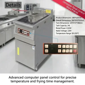 24L Stainless Steel Electric Deep Fryer for Commercial Hotel Kitchen Equipment