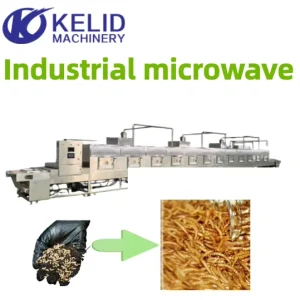 24h Continuous Working Tunnel Type Conveyor Belt Microwave Maggot Drying Sterilization Machine Industrial Microwave Dryer