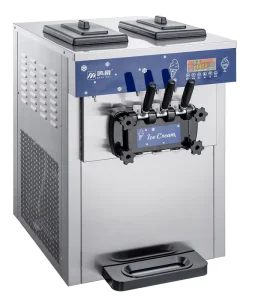 25 28L H Commercial 3 Flavor Soft Ice Cream Maker Machine Table Top Automatic Make Ice Cream Machine for Business