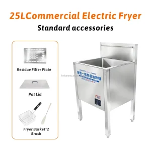 25 Liter Standing Electric Deep Fryer with Precise Thermostat for Street Food Truck and Large Snack Shops