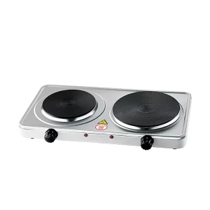 2500W Double Burner Mini Travel Stainless Steel House Electric Cooker Portable Hot Plate Stove with Knob Control