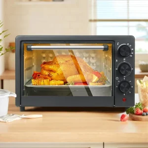 25L Baking Oven Electric Air Fryer Convection Commercial Pizza Bread Dutch Countertop Built in Stove Toaster Even Heat