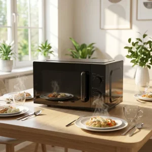 25L Glass Housing Household Electric Multifunction Baking Microwave with Mechanical Timer Control and Steam Cooking