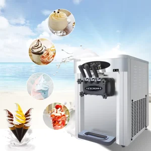 25L Soft Serve Ice Cream Making Machine Automatic Three Flavors Cream Cart Ice Cream Maker
