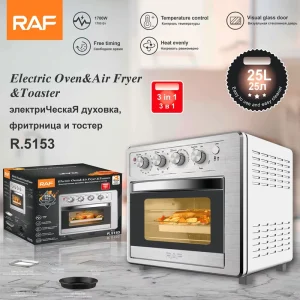 25L Stainless Steel Three-in-One Electric Oven Air Fryer Toaster Mechanical Control Independent 1700W