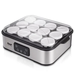 25W Yogurt Maker with 12 Glass Cups PTC Rapid Heating Safe Energy Saving Easy Cleaning