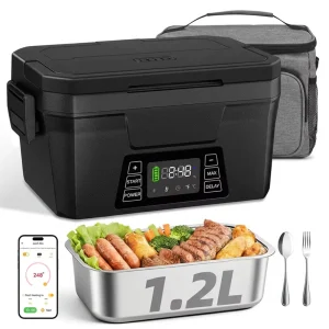 27000mAh 80W High Power 1.5L Self Heating Lunch Box APP Control Battery Powered Electric Lunch Box Food Warmer