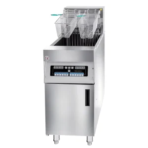 28L Commercial Electric Free Standing Deep Fryer with Computer Control Oil Filter Cart for Restaurant Kitchen Equipment