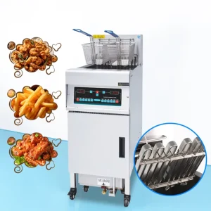 28L Single Tank Commercial Deep Fryer Oil Filter Electric Deep Fryers with Flat Heating Tube