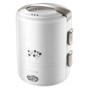 2L 3 Layer Electric Heated Lunch Box Fast Heating Leak Proof with Removable Containers for Office Worker Truck Driver Travel