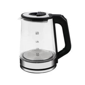 2L Cordless Electric Digital Kettle 1500W LED Lighting 360 Rotational Base High Borosilicate Glass Remote Control Household