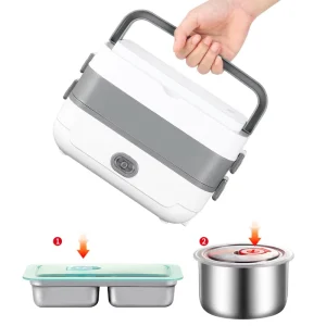 2L Double Layer Multifunction Home Office Portable Dual Purpose Electric Heated Lunch Box