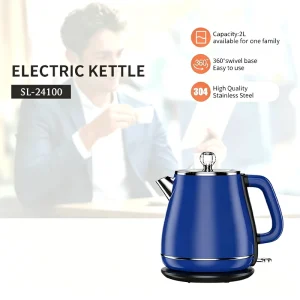 2L Electric Kettle Office Automatic Power-off Stainless Steel Portable Design