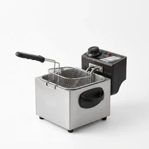 2L Electric Stainless Steel Square Deep Fryer 1000W Power Non-Stick ETFE Coating Overheat Protection