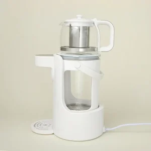 2L Electric Turkish Tea Maker Set Glass Persian Teapot Kettle Electric Russian Samovar with Warmer