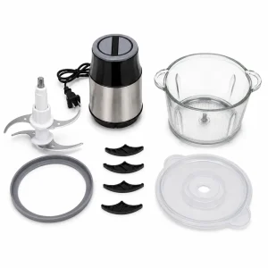 2L Food Processor Meat Grinder High Speed Grinding Electric Meat Grinder Household Stainless Steel Glass Electric Meat Grinder