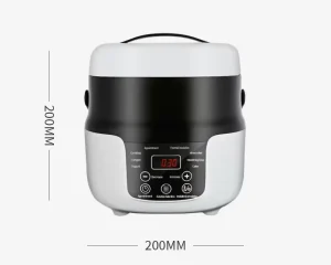 2L Portable Drum Shaped Car Rice Cooker Digital Multicooker for Soup and Porridge for Truck Lunch Box 12-24-220V Universal