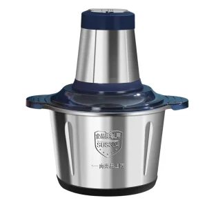 2L Stainless Steel Electric Slicer Meat and Vegetable Chopper Mixer with Meat Grinder for Home Kitchen Use