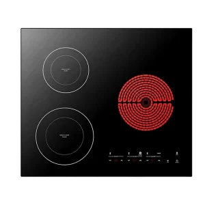3 Burner Induction Cooker Touch Screen Operation Energy Efficiency Level 3 Black Microcrystal Panel 5300W High Power Electric