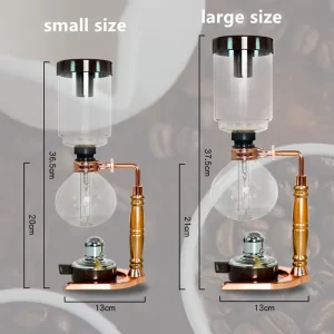 3 Cup Siphon Coffee Maker Borosilicate Glass Syphon Brewer with Adjustable Buffer Clamp Tabletop Glass Syphon Pot 5 Cup