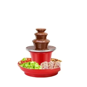 3 Layer Chocolate Melting Machine DIY Handmade Electric Chocolate Fondue Fountain With Fruits/Nuts/Treats Serving Tray 35W