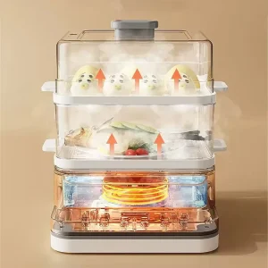 3 Layers Stackable Container 27L Electric Food Steamer Pot Cooker Steamed Stuffed Bun