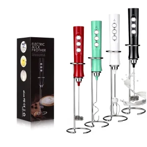 3 Speed Battery USB Rechargeable Hand Milk Frother Coffee Maker Electric Milk Frother Egg Beater for Coffee Matcha