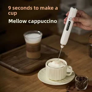 3-Speed Fine Tune Velvet Foam Handheld Electric Milk Frother Rechargeable Foam Maker for Tea Latte Use