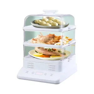 3 Tier Food Steamer Electric Vegetable Steamer with Rice Bow 9 Litre 900w Food Steamer