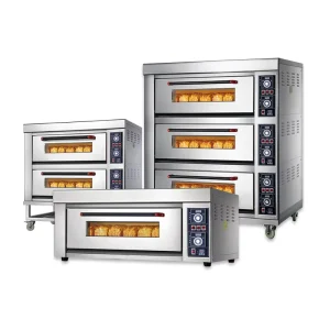 3 deck 6 tray Professional Bread and Biscuit Large Oven Stone Oven Gas Oven with Steam Injection Machine