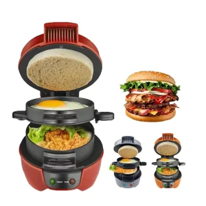 3 in 1 Automatic Mini Electric Hamburger Grill Household Breakfast Sandwich Burger Maker Round Home Kitchen Machine