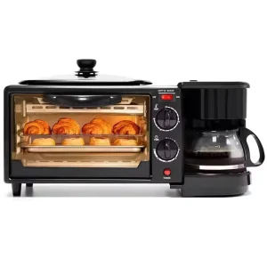 3 in 1 Breakfast Maker Microwave 3 in 1 Breakfast Station Oven Coffee Maker and Frying Pan