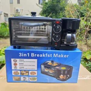 3 in 1 Breakfast Maker Microwave 3 in 1 Breakfast Station Oven Coffee Maker and Frying Pan