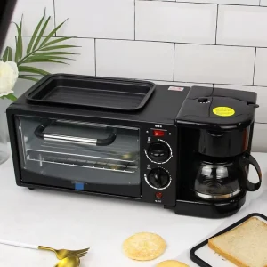 3 in 1 Breakfast Maker Microwave 3 in 1 Breakfast Station Oven Coffee Maker and Frying Pan