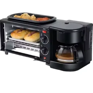 3 in 1 Breakfast Maker Microwave 3 in 1 Breakfast Station Oven Coffee Maker and Frying Pan