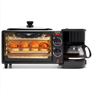 3 in 1 Breakfast Maker Microwave 3 in 1 Breakfast Station Oven Coffee Maker and Frying Pan