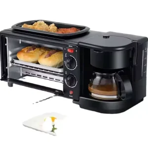 3 in 1 Breakfast Maker Microwave 3 in 1 Breakfast Station Oven Coffee Maker and Frying Pan