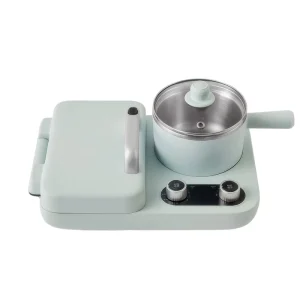 3-in-1 Breakfast Maker Station Nonstick Dual Griddles for Frying Eggs Meat Sausage Bacon Pancakes Sandwiches Noodles