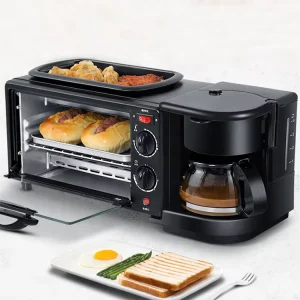 3 in 1 Breakfast Station Breakfast Maker Machine Breakfast Maker with Oven Coffee Maker Frying Pan for Coffee Machine
