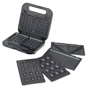 3 in 1 Detachable Plate Breakfast Sandwich Maker 2-Slice Grill with Optional SS Body Electric for Household Use