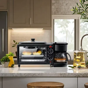 3 in 1 Home Breakfast Machine Coffee Maker Electric Oven Toaster Grill Pan for Fry Pan Household
