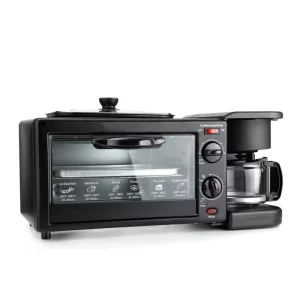 3 in 1 Multi Function Breakfast Maker Machine with Toast Oven Coffee Pot Frying Pan