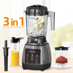3 in 1 Powerful Fruit Blender and Juicer for Kitchen Multifunction Mixer Heavy Duty Food Blender Grinder