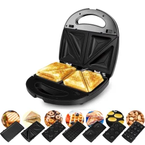 3 in 1 Sandwich Machine Maker Automatic Press Grill Plate Toaster Non Stick Breakfast Multi Plates Sandwich Maker