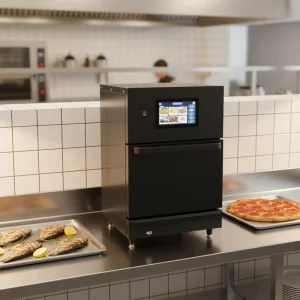 3.3kW Electric Impingement High Speed Oven Commercial Microwave Convection Oven with 25 280C Digital Touch Screen for Bakery