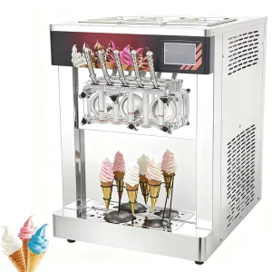 3.3kw Fully Multifunctional Soft Serve Ice Cream Machine 45 55L H Stainless Steel Soft Ice Cream Maker Machine for Sale