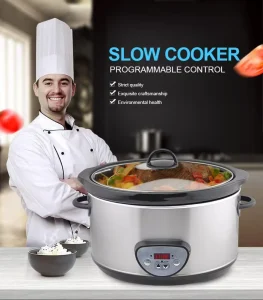 3.5L 200W Stainless Steel Ceramic Pot Automatic Electric Crock Pots Programmable Slow Cookers