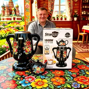 3.5L Electric Stainless Steel Samovar Temperature Control Electric Teapot Russian Kettle