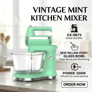 3.5L Electric Stand Mixer with Turbo Speed Cordless Design 300W Power Dough Hooks Whisk for Kitchen and Household Use